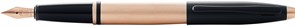 Перьевая ручка Cross Calais Brushed Rose Gold Plate and Black Lacquer, перо M