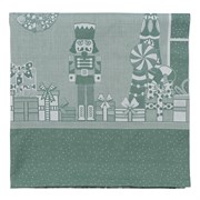 Скатерть из хлопка зеленого цвета с рисунком Щелкунчик из коллекции new year essential, 180х260см