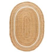 Ковер из джута овальный с вставками белого цвета из коллекции ethnic, 200x300 см