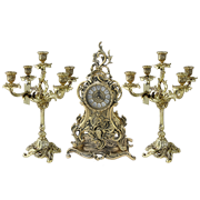 Каминные часы с канделябрами "Долфин"