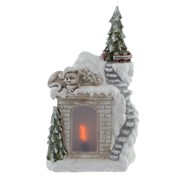 Фигурка декоративная "Камин" (подсветка, 3xAAA),  L29 W18 H51 см