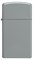 Зажигалка ZIPPO Slim® с покрытием Flat Grey, латунь/сталь, серая, глянцевая, 29x10x60 мм - фото 357156
