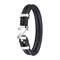 Браслет ZIPPO Steel Braided Leather Bracelet, чёрный, натуральная плетёная кожа/сталь, 22 см - фото 357201