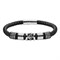 Браслет ZIPPO Five Charms Leather Bracelet, с шармами, чёрный, кожа/нержавеющая сталь, 22 см - фото 357203