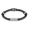 Браслет ZIPPO Three Charms Leather Bracelet, с шармами, чёрный, кожа/нержавеющая сталь, 20 см - фото 357206