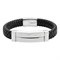 Браслет ZIPPO Steel Bar Braided Leather Bracelet, чёрный, натуральная кожа/нержавеющая сталь, 20 см - фото 357208