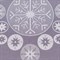 Дорожка из хлопка фиолетово-серого цвета с рисунком Ледяные узоры, new year essential, 53х150см - фото 363691